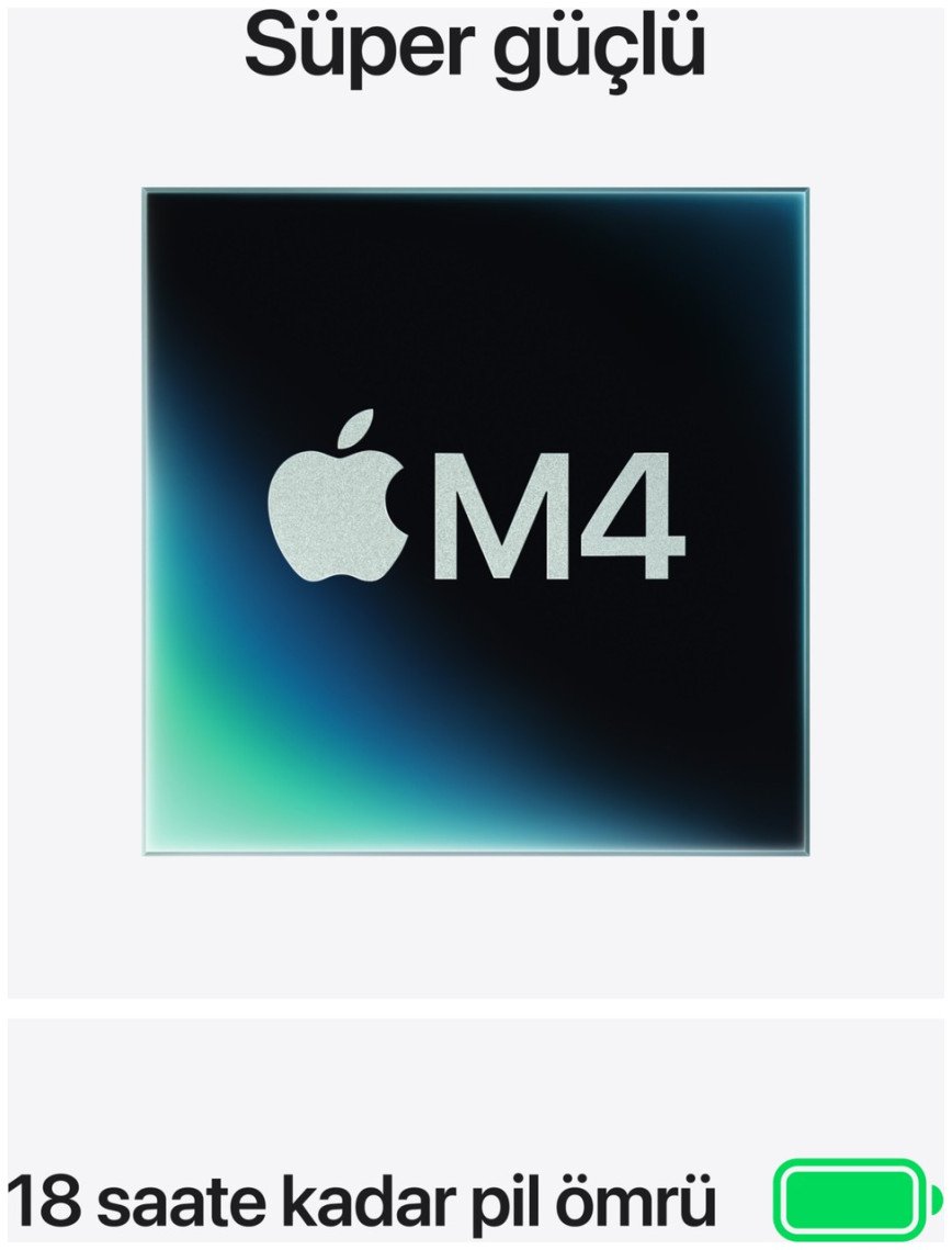 Apple MacBook Air M4 16GB 256GB SSD macOS 15" Taşınabilir Bilgisayar Gümüş MW1G3TU/A